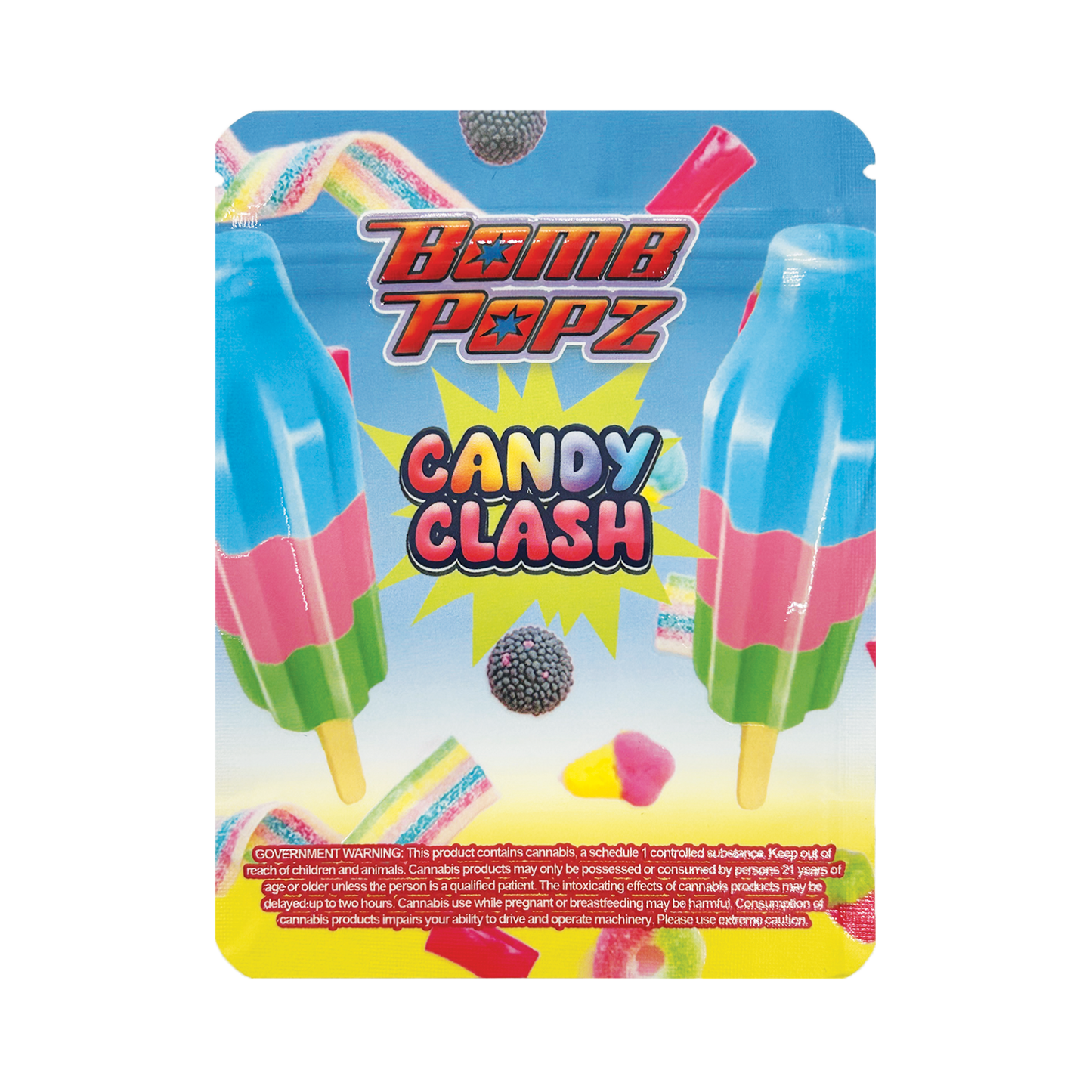 Bomb Popz “Candy Clash” – 3.5g Premade Mylar Bag