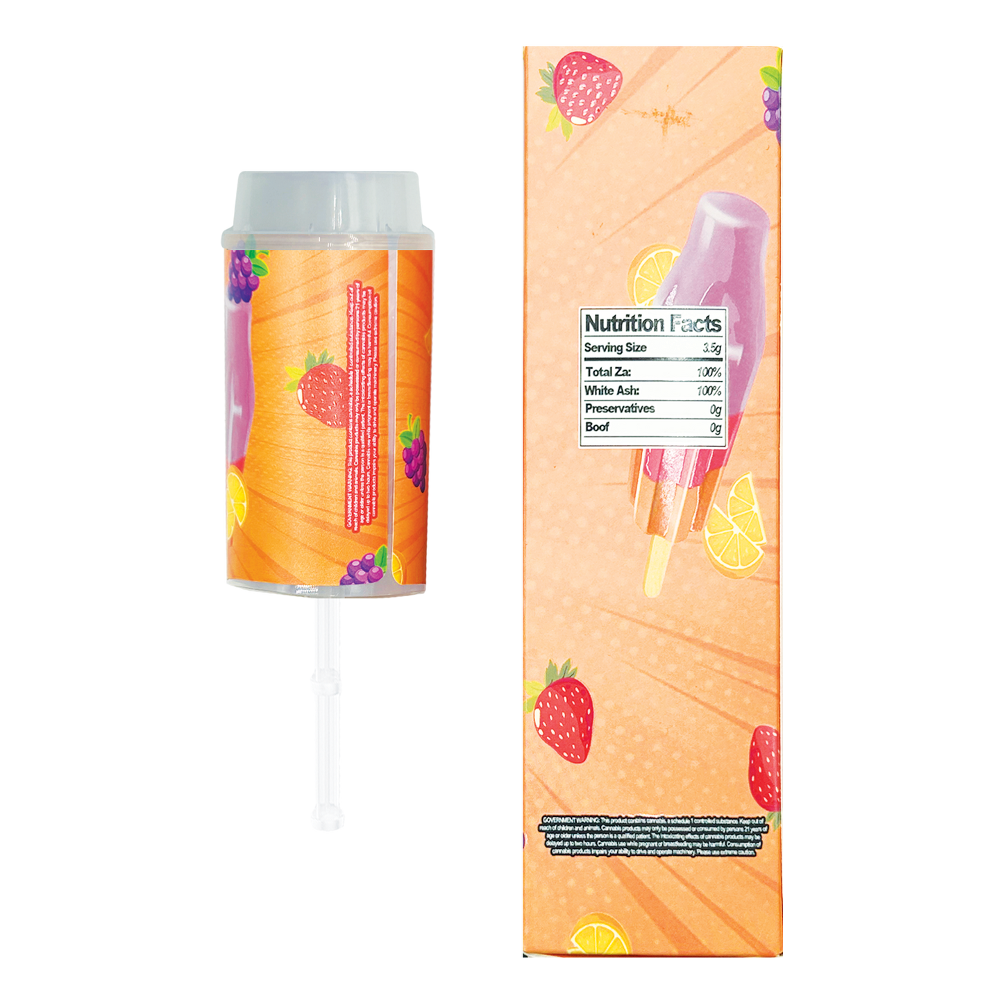 Bomb Popz Crush Grape Strawberry and Orange - Premade 3.5g Push Pop & Matching Box Combo