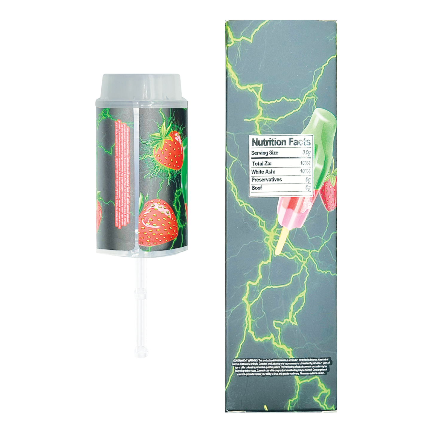 Bomb Popz Extremes Super Sour Strawberry - Premade 3.5g Push Pop & Matching Box Combo