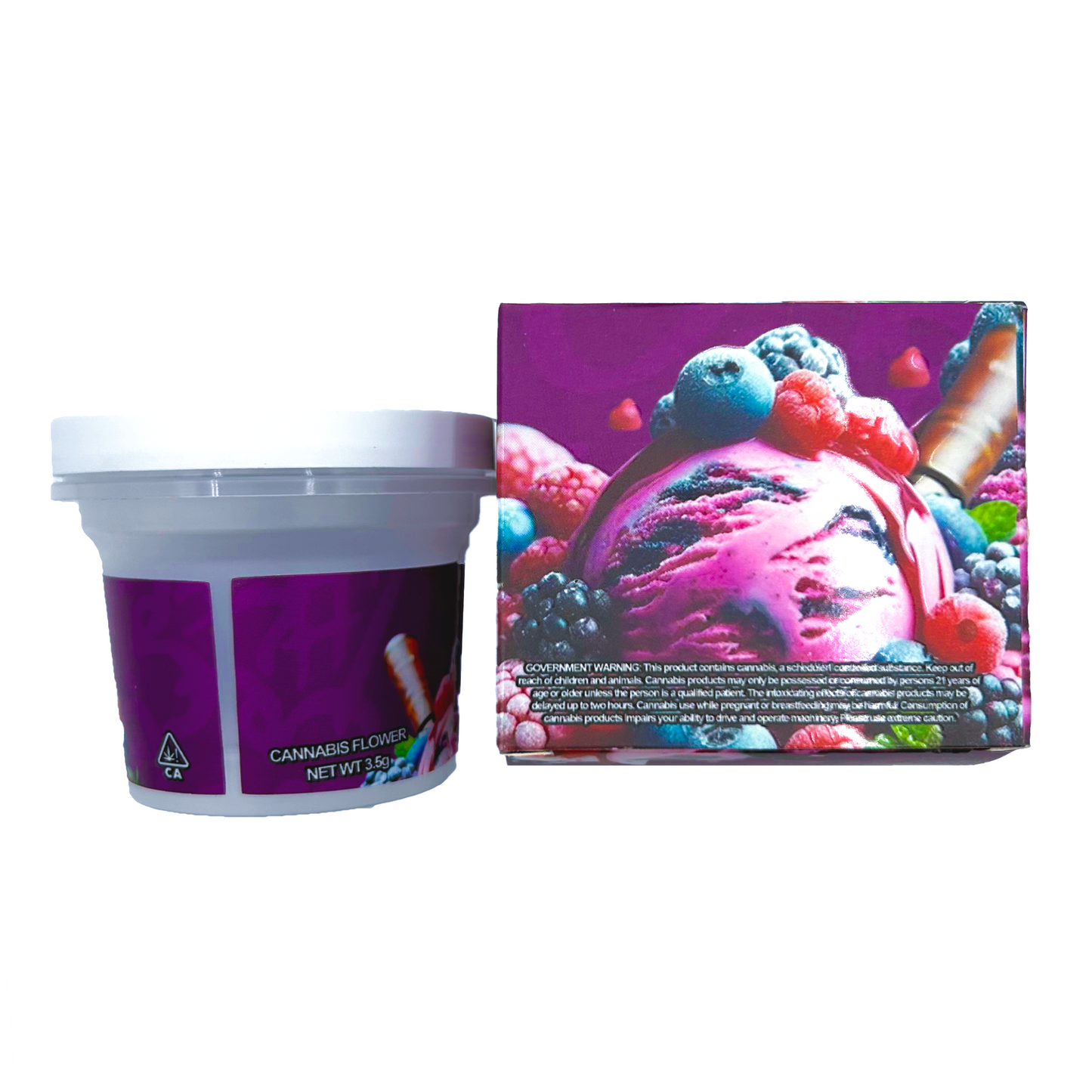 Cold Stoned Berry - Premade 3.5g–7g Ice Cream Pint & Matching Box Combo