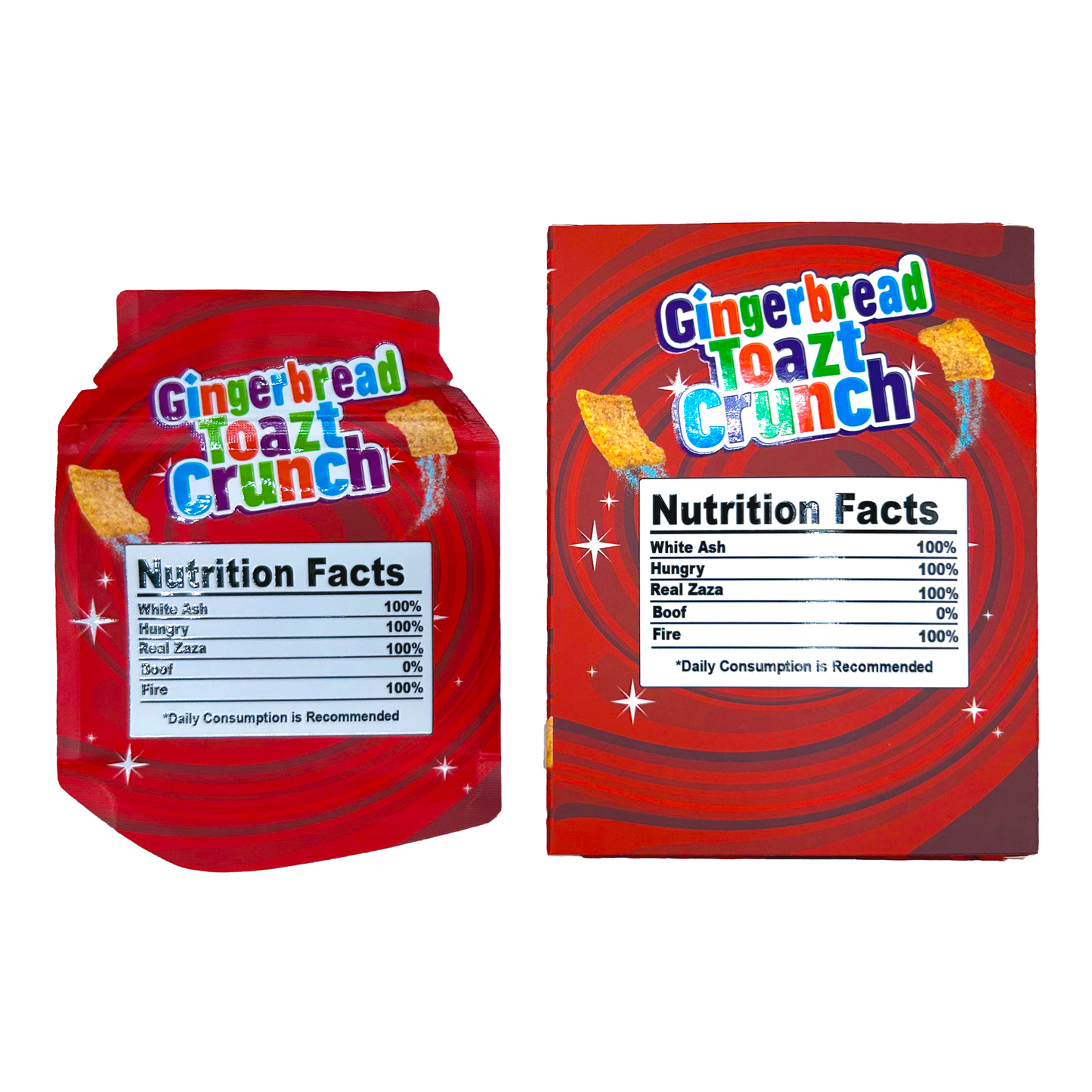 Gingerbread Toazt Crunch - Premade 3.5g Box & Bag Combo