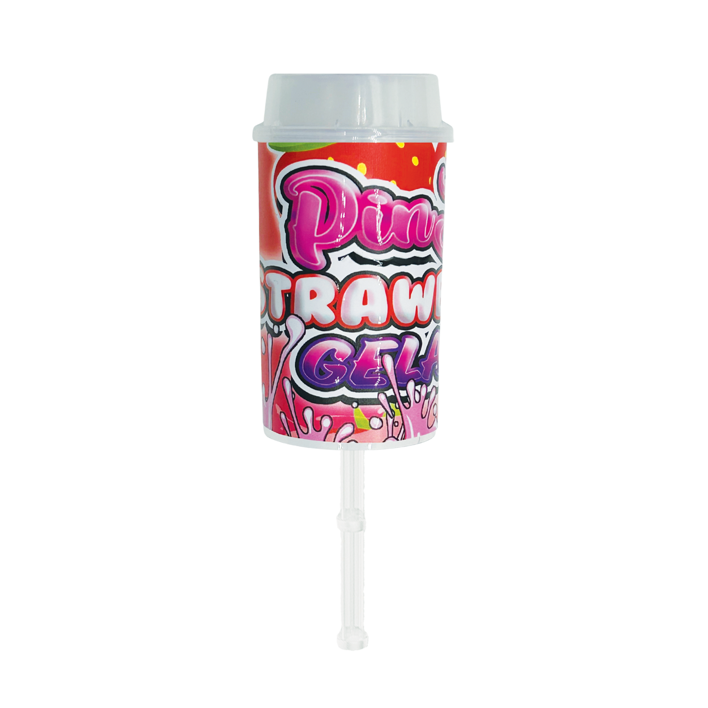 Pink Strawberry Gelato Pushpop - Premade 3.5g Plastic Push Pop Container