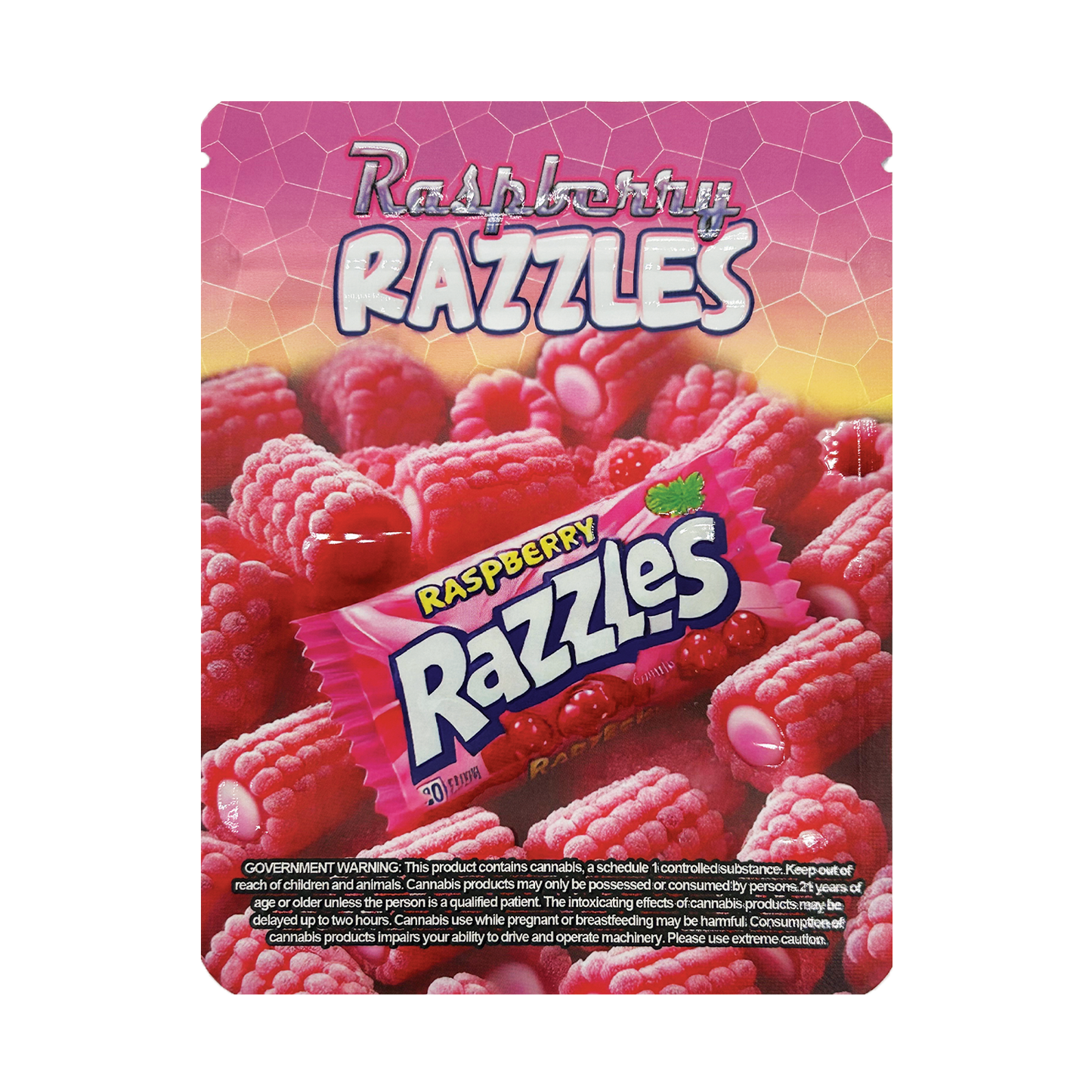Raspberry Razzles – 3.5g Premade Mylar