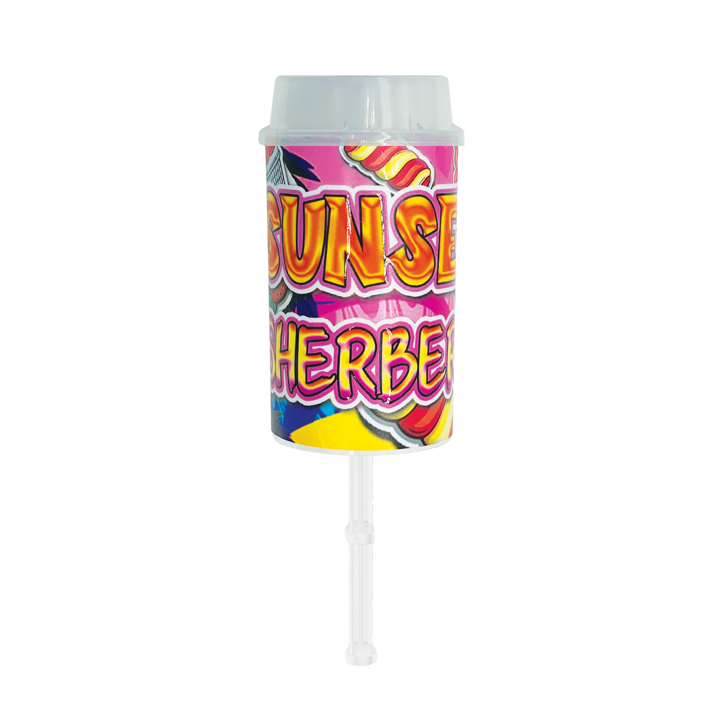 Sunset Sherbert Pushpop - Premade 3.5g Plastic Push Pop Container