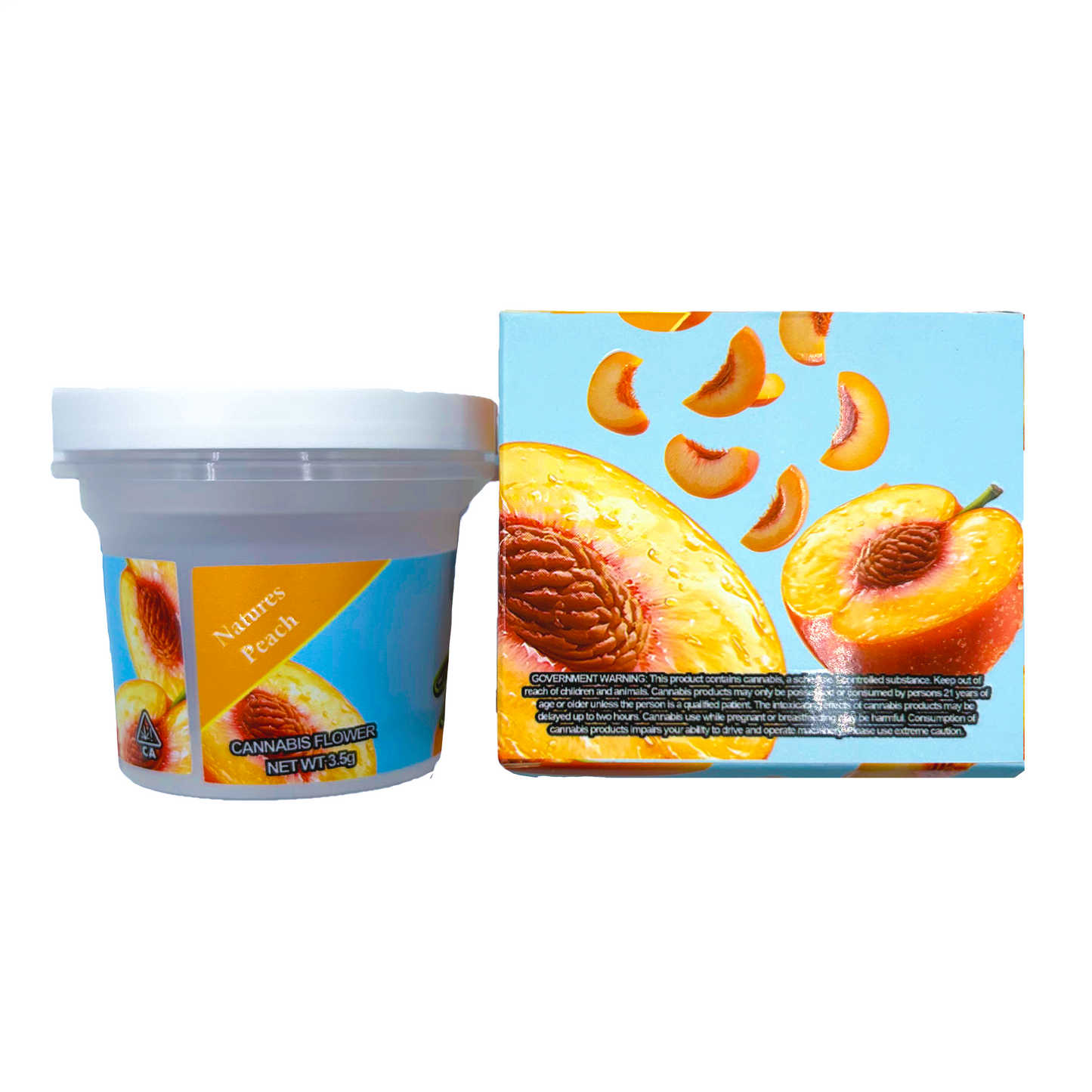 Tru Candy Natures Peach - Premade 3.5g–7g Ice Cream Pint & Matching Box Combo