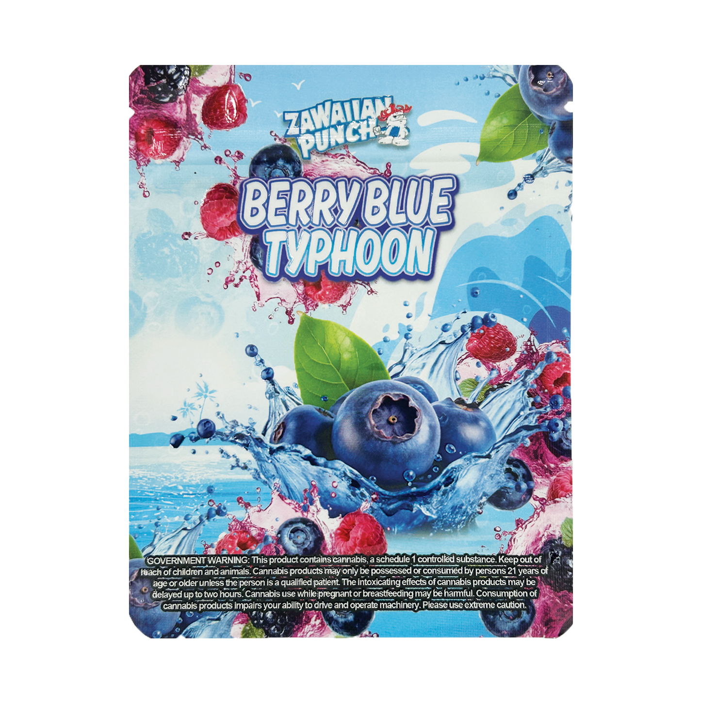 Zawaiian Punch Berry Blue Typhoon – 3.5g Premade Mylar