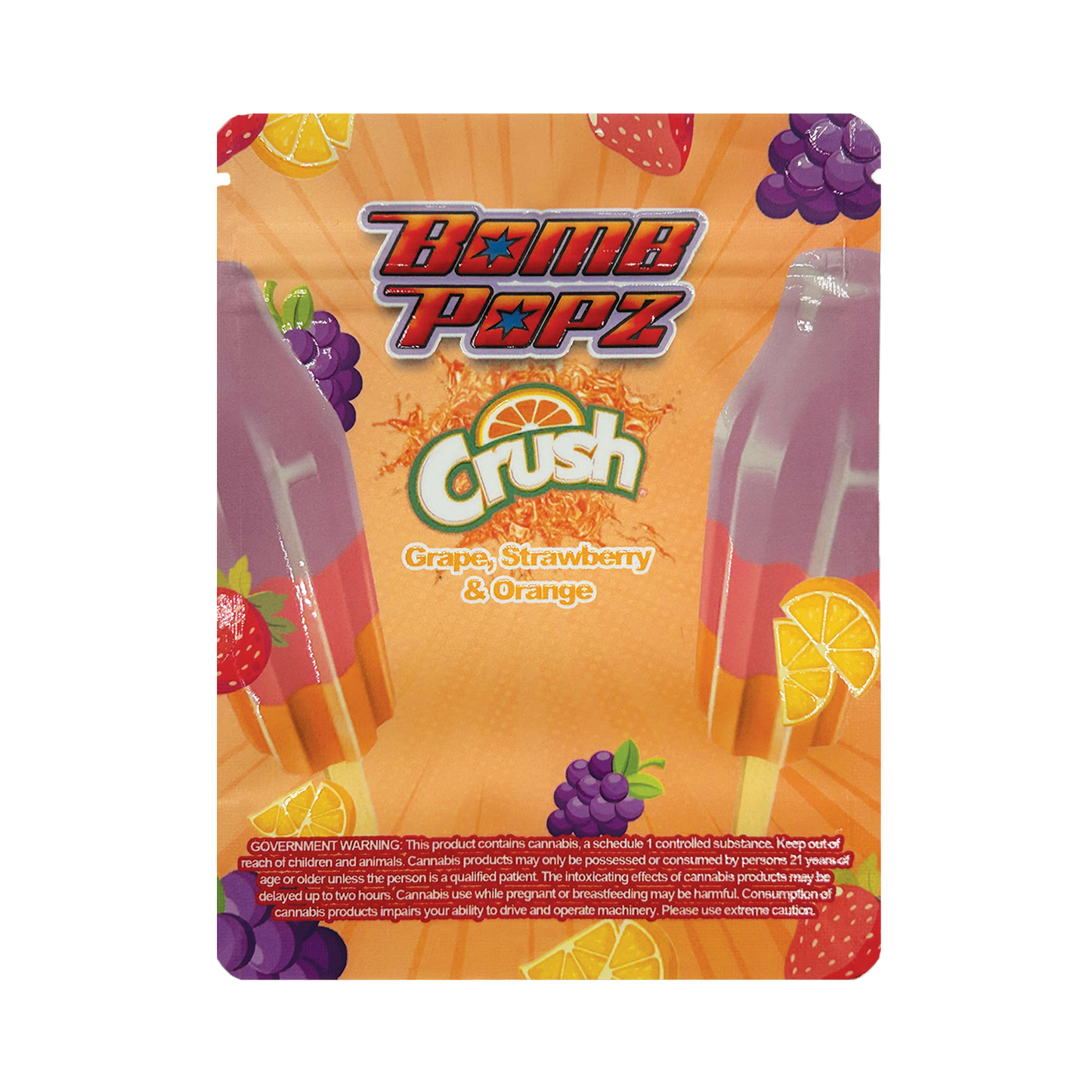 Bomb Popz “Crush” – 3.5g Premade Mylar Bag