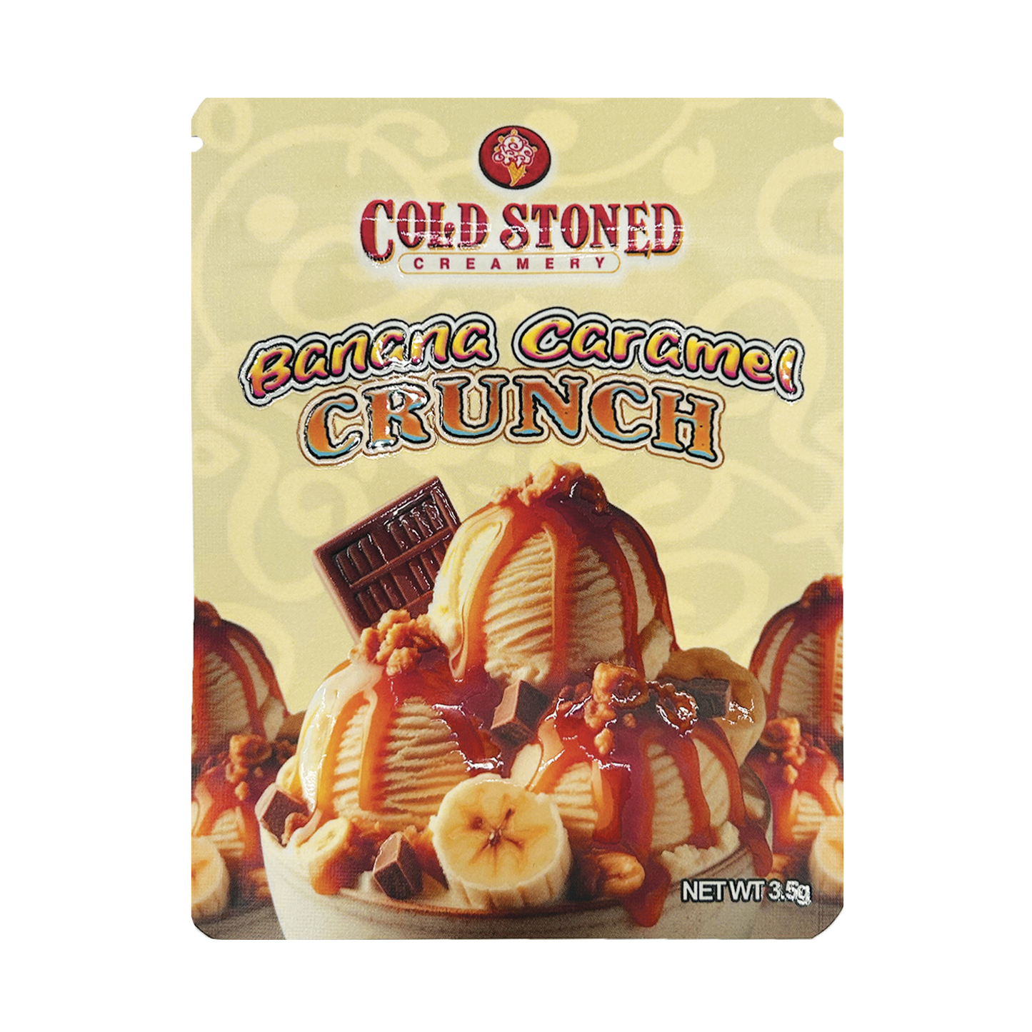 Cold Stoned Banana Caramel Crunch – 3.5g Premade Mylar Bag