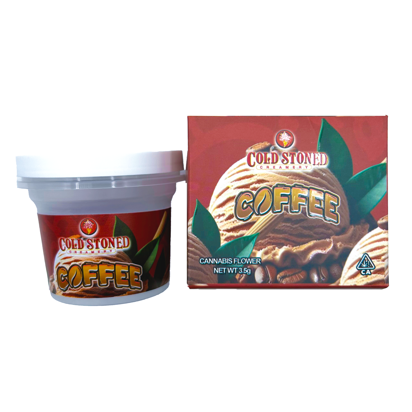 Cold Stoned Coffee - Premade 3.5g–7g Ice Cream Pint & Matching Box Combo