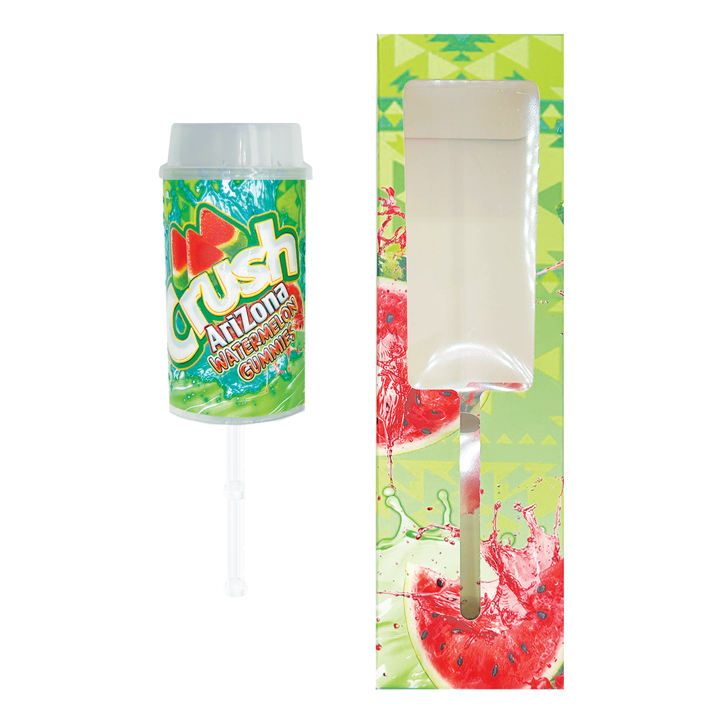 Crush Arizona Watermelon Gummies - Premade 3.5g Push Pop & Matching Box Combo