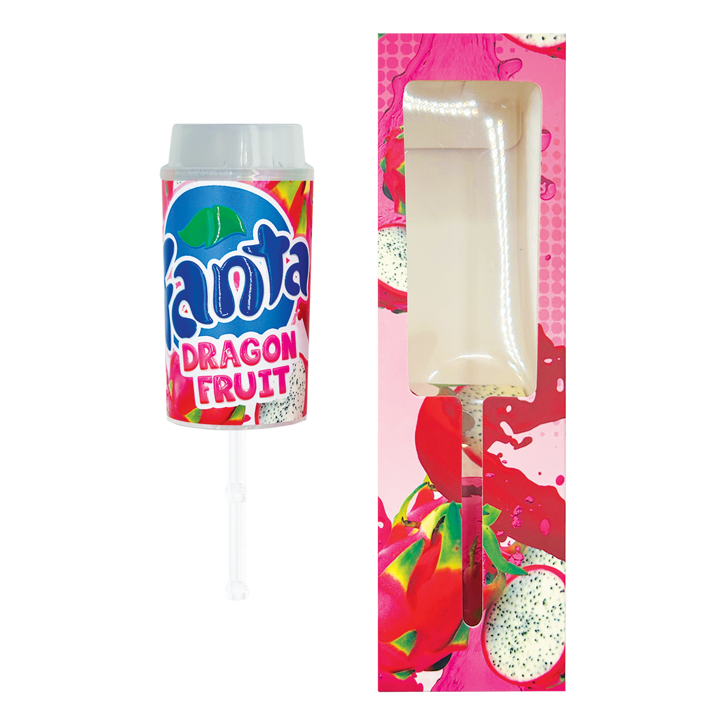 Fanta Dragon Fruit - Premade 3.5g Push Pop & Matching Box Combo