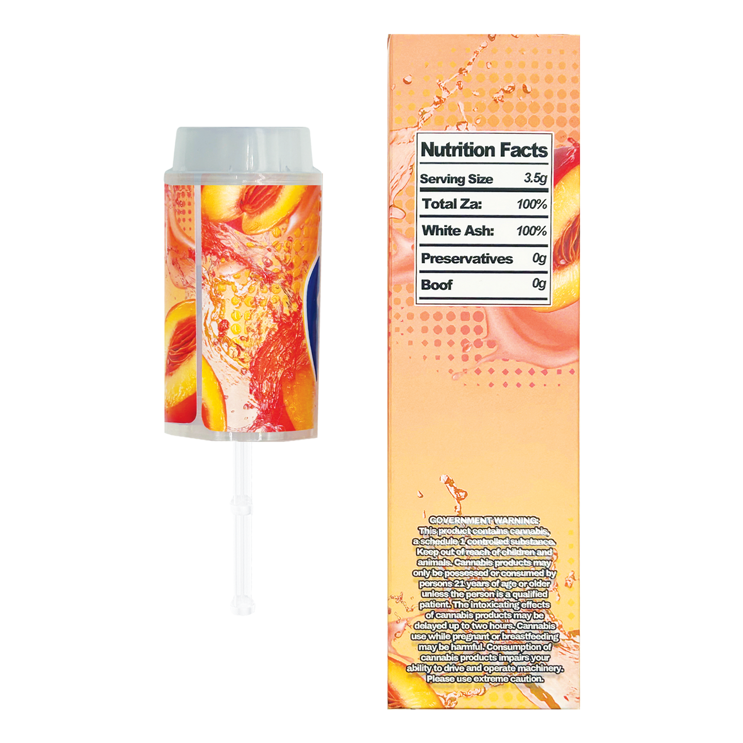 Fanta Peach - Premade 3.5g Push Pop & Matching Box Combo