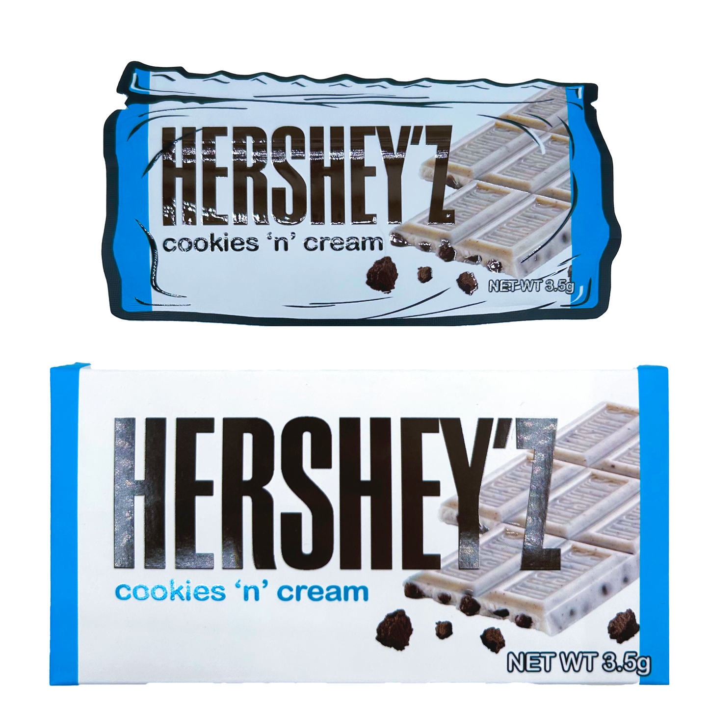 Hersheyz Cookies n Cream - Premade 3.5g Box & Bag Combo