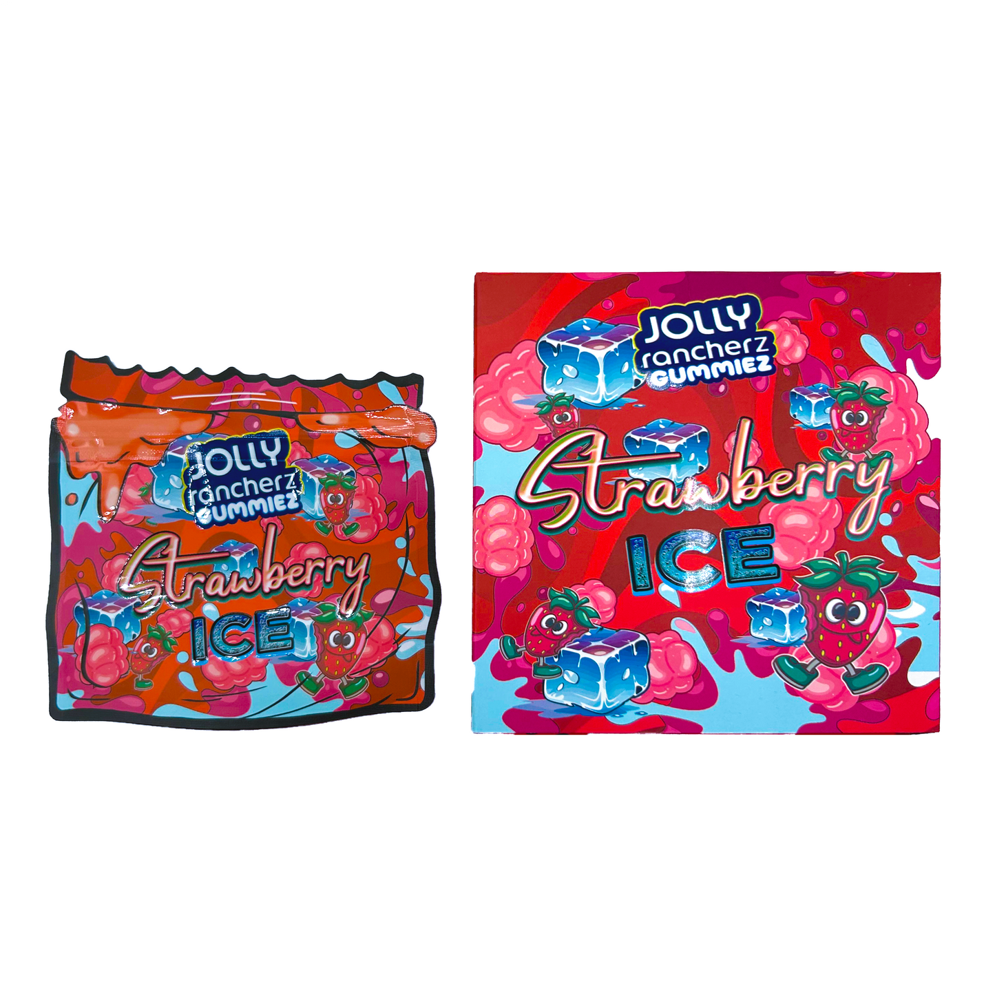 Jolly Rancher Strawberry Ice - Premade 3.5g Box & Bag Combo