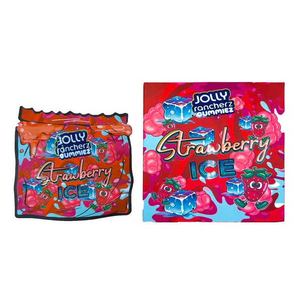 Jolly Rancher Strawberry Ice - Premade 3.5g Box & Bag Combo