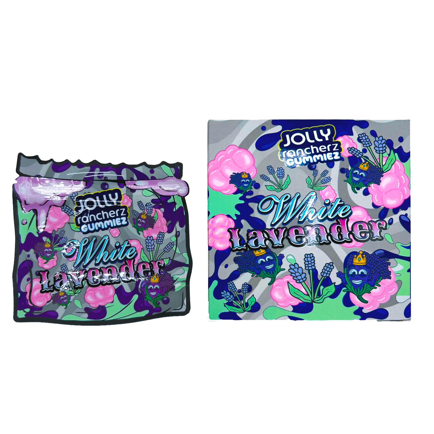 Jolly Rancher White Lavender - Premade 3.5g Box & Bag Combo