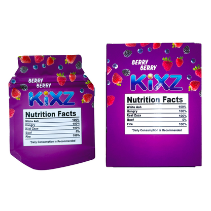 Kixz Berry - Premade 3.5g Box & Bag Combo