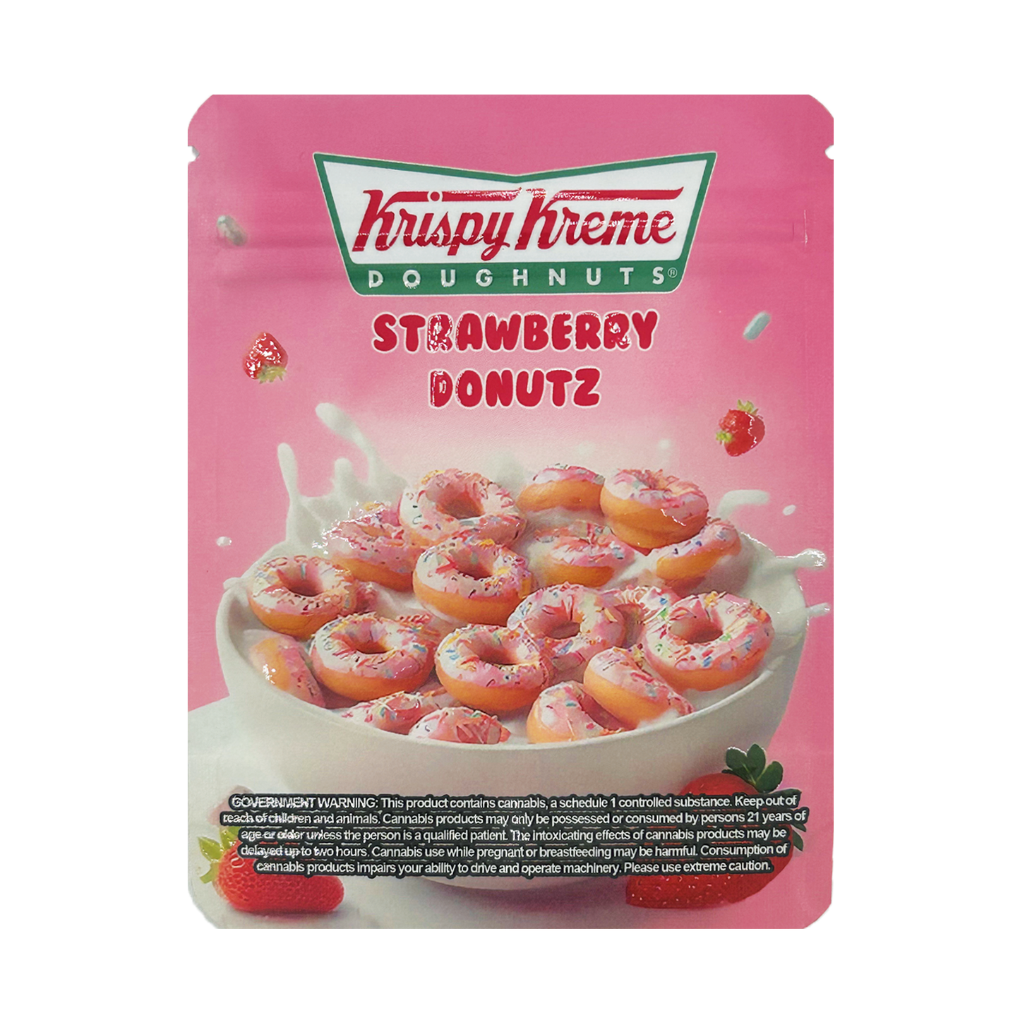 Krispy Kreme Strawberry Donuts – 3.5g Premade Mylar