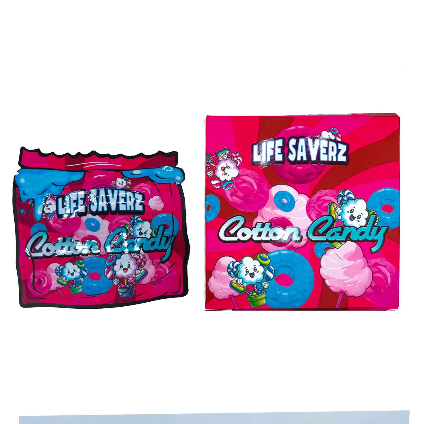 Life Savers Cotton Candy - Premade 3.5g Box & Bag Combo
