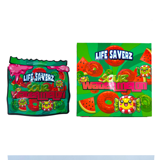 Life Saverz Sour Watermelon - Premade 3.5g Box & Bag Combo
