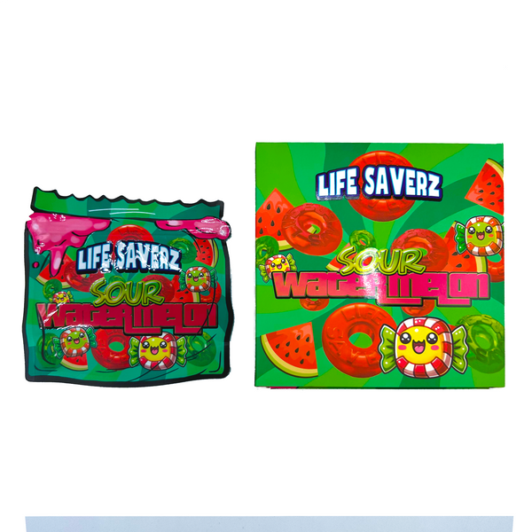 Life Saverz Sour Watermelon - Premade 3.5g Box & Bag Combo