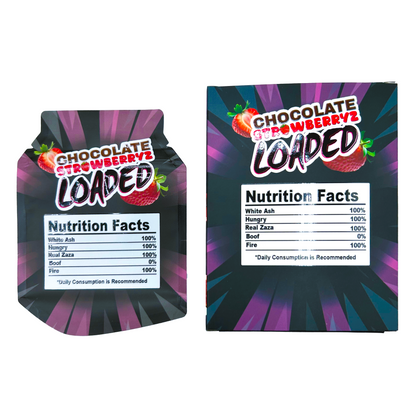 Loaded Chocolate Stawberryz - Premade 3.5g Box & Bag Combo