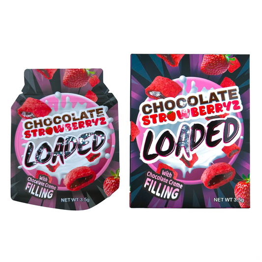 Loaded Chocolate Stawberryz - Premade 3.5g Box & Bag Combo
