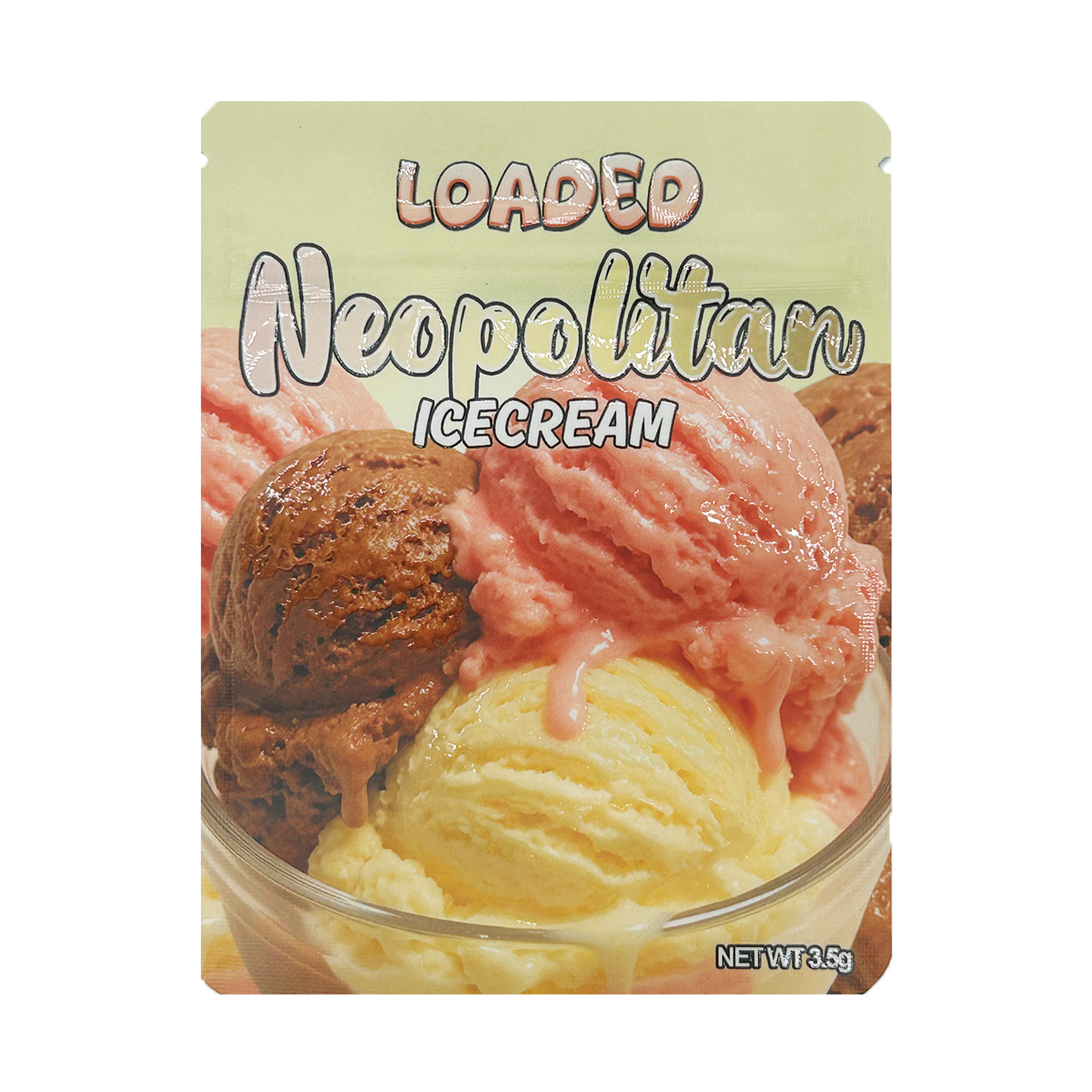 Loaded Neopolitan Icecream – 3.5g Premade Mylar