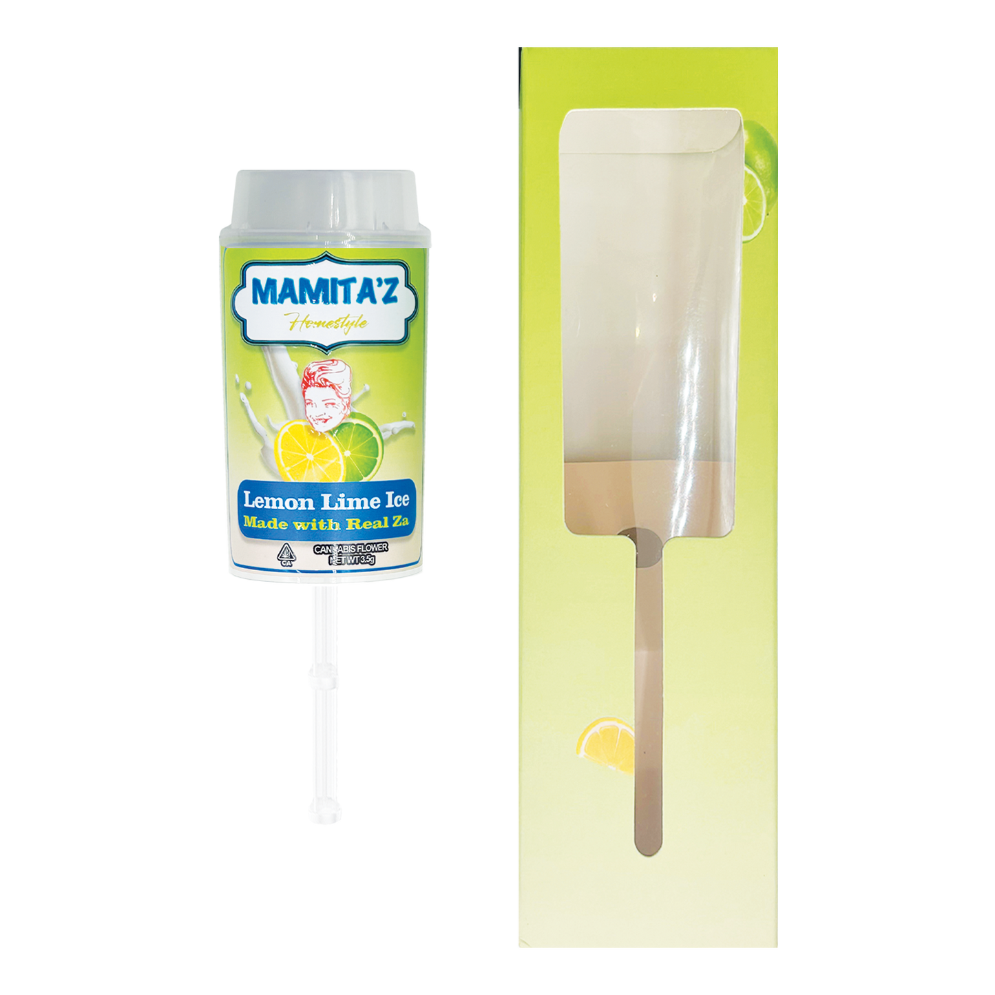 Mamitas Lemon Lime Ice Cream - Premade 3.5g Push Pop & Matching Box Combo