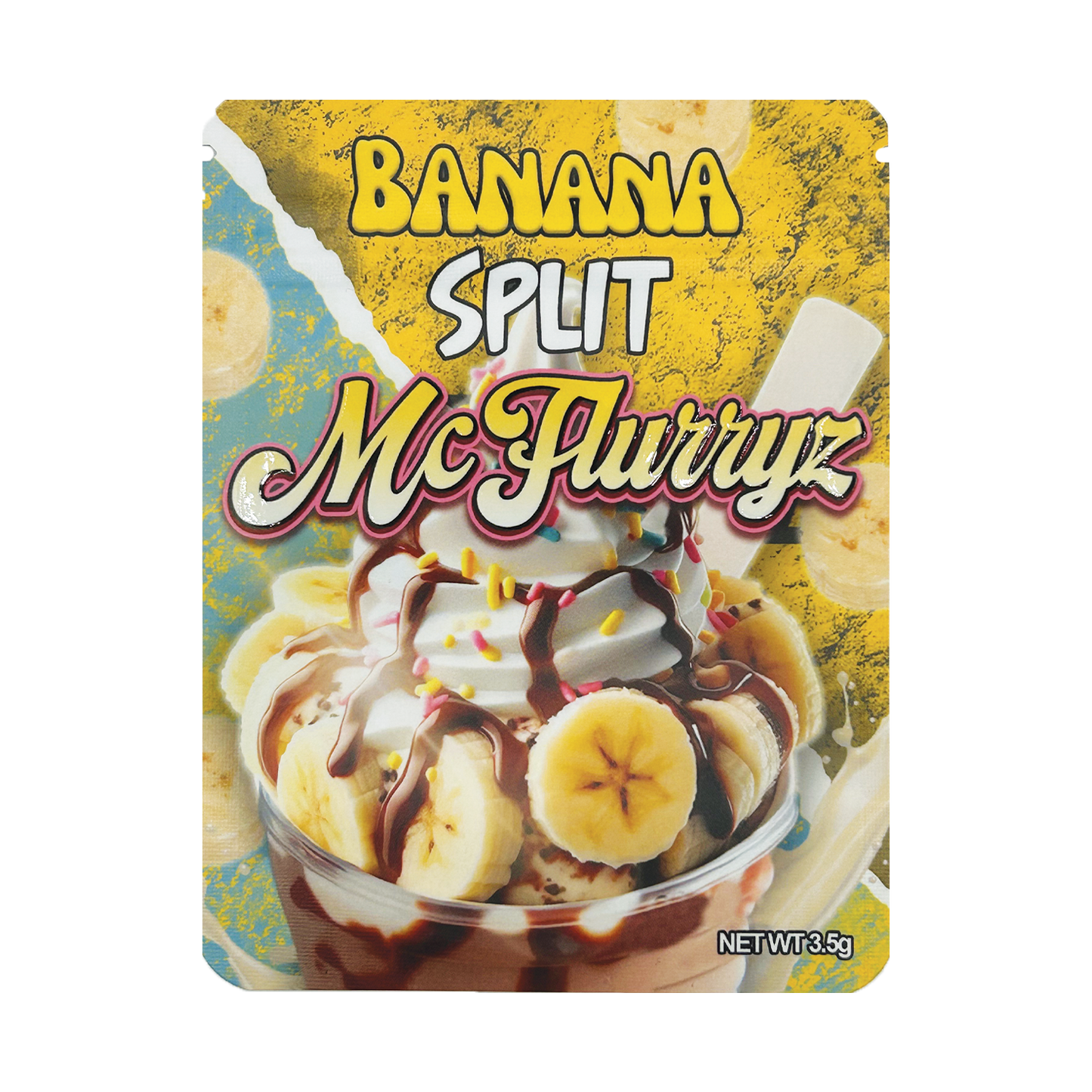 McFlurryz Banana Split – 3.5g Premade Mylar Bag