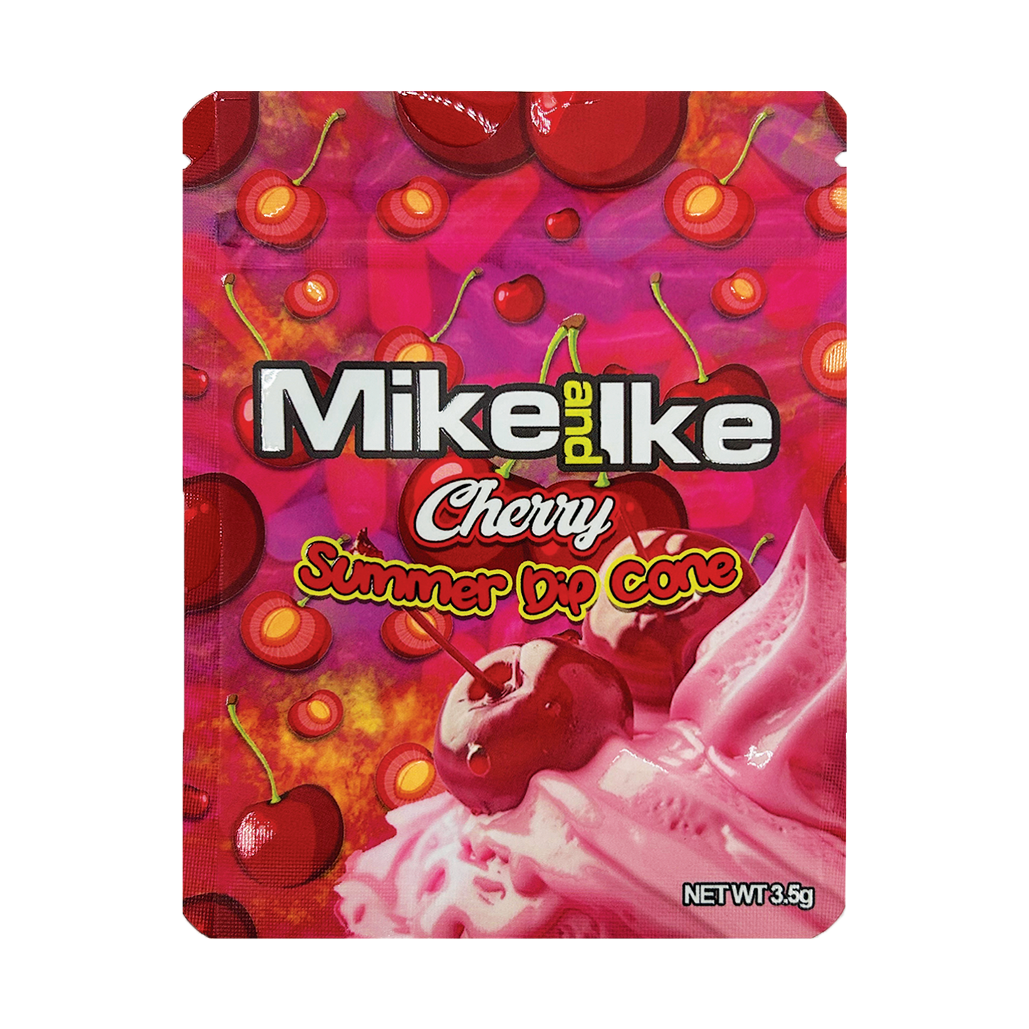 Mike and Ike Cherry Summer Dip Cone – 3.5g Premade Mylar Bag