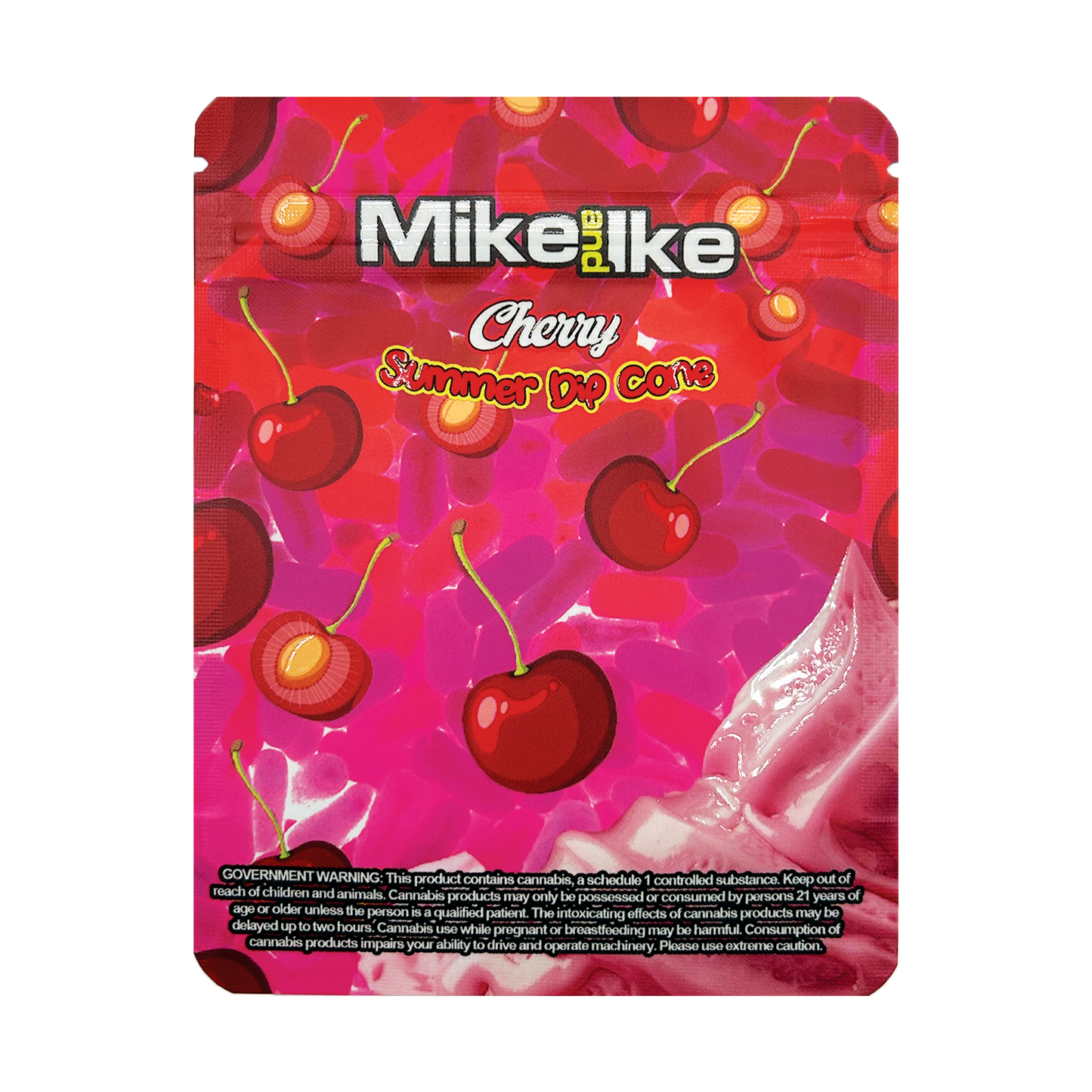 Mike and Ike Cherry Summer Dip Cone – 3.5g Premade Mylar Bag