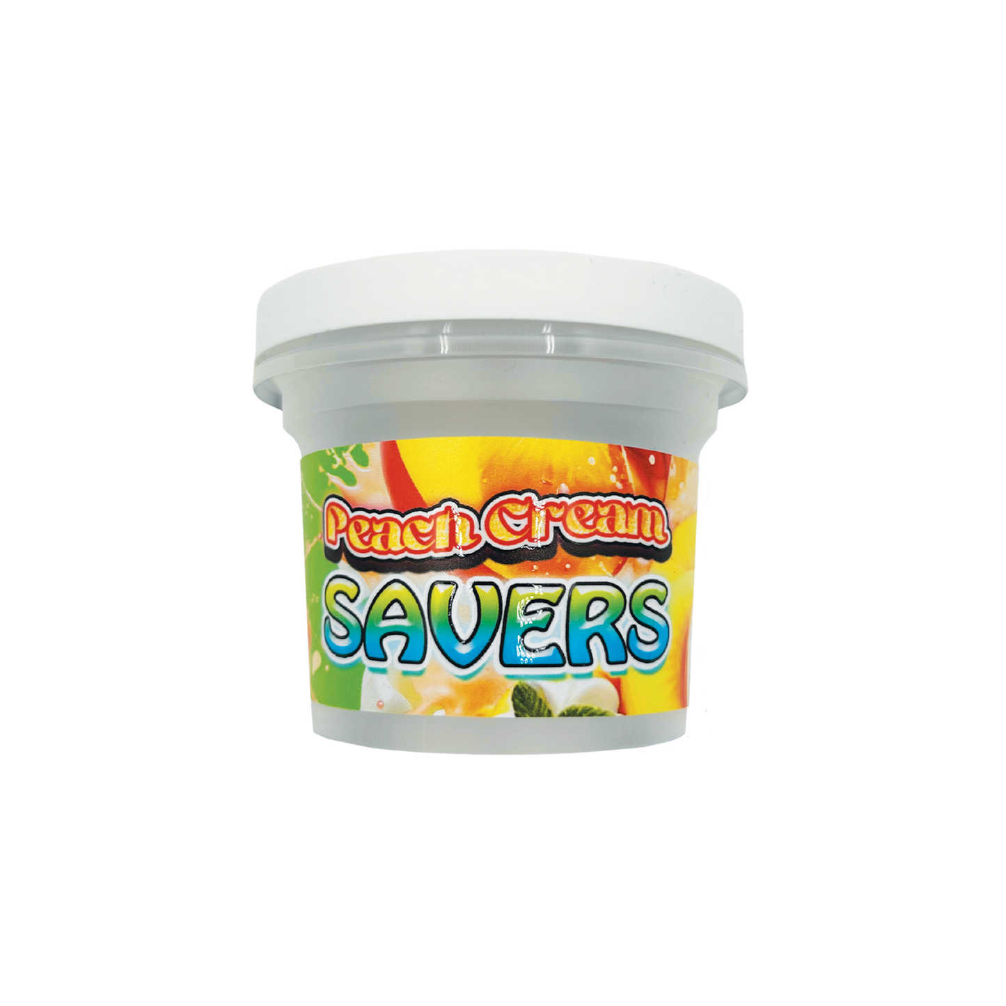 Peach Cream Savers - Premade 3.5g–7g Plastic Ice Cream Pint