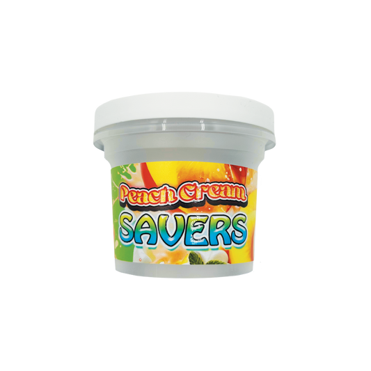 Peach Cream Savers - Premade 3.5g–7g Plastic Ice Cream Pint
