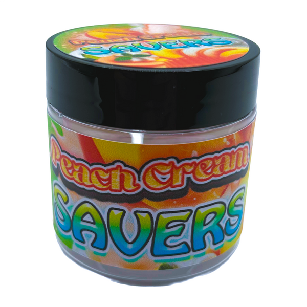 Peach Cream Savers - Premade 3.5g Plastic Jar