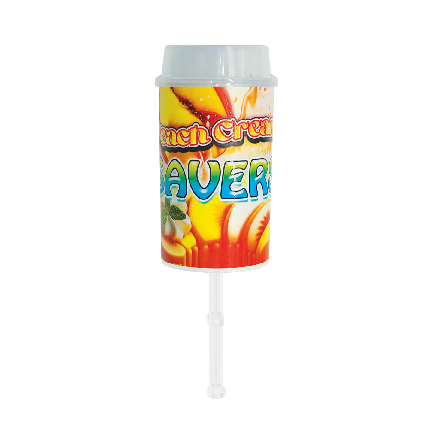 Peach Cream Savers Pushpop - Premade 3.5g Plastic Push Pop Container