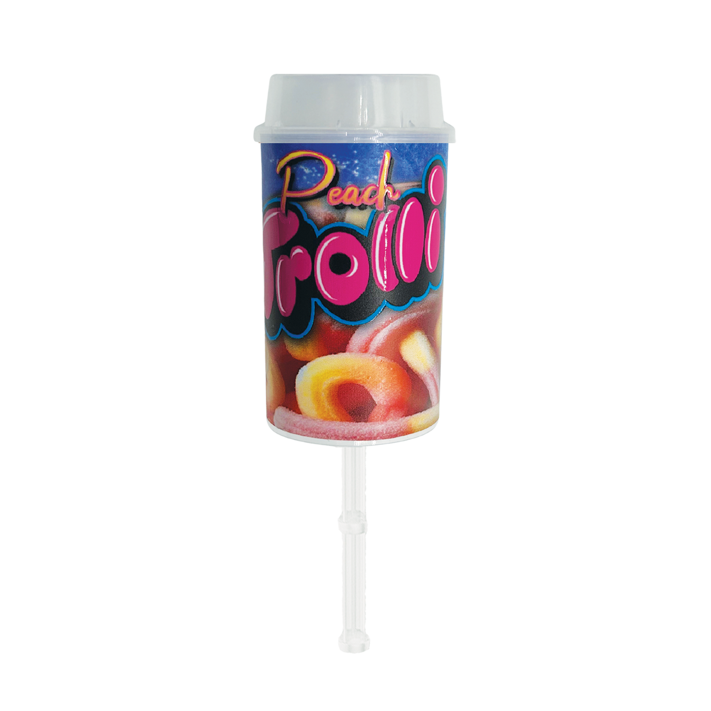Peach Trolli Pushpop - Premade 3.5g Plastic Push Pop Container