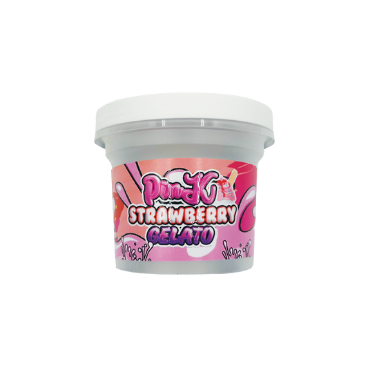Pink Strawberry Gelato - Premade 3.5g–7g Plastic Ice Cream Pint