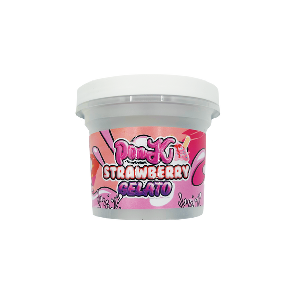 Pink Strawberry Gelato - Premade 3.5g–7g Plastic Ice Cream Pint