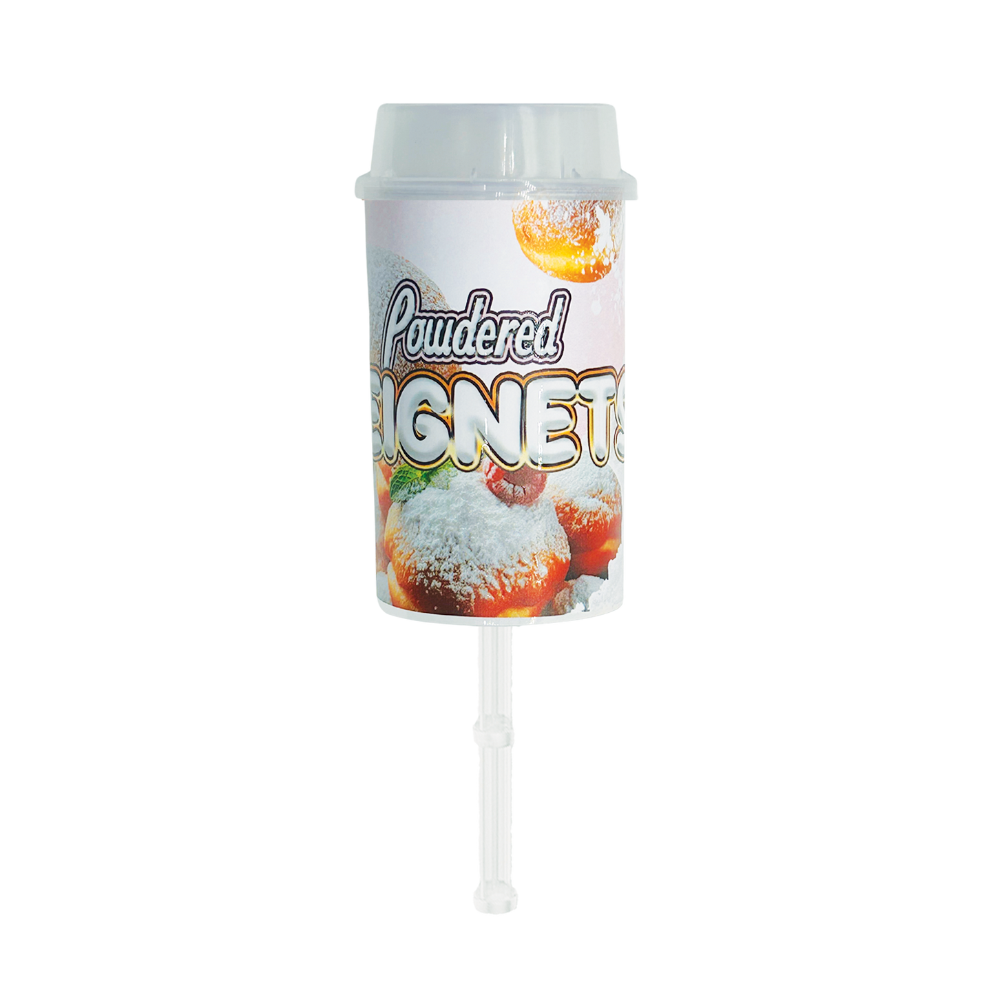 Powdered Beignets Pushpop - Premade 3.5g Plastic Push Pop Container