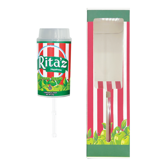 Ritas Green Apple - Premade 3.5g Push Pop & Matching Box Combo