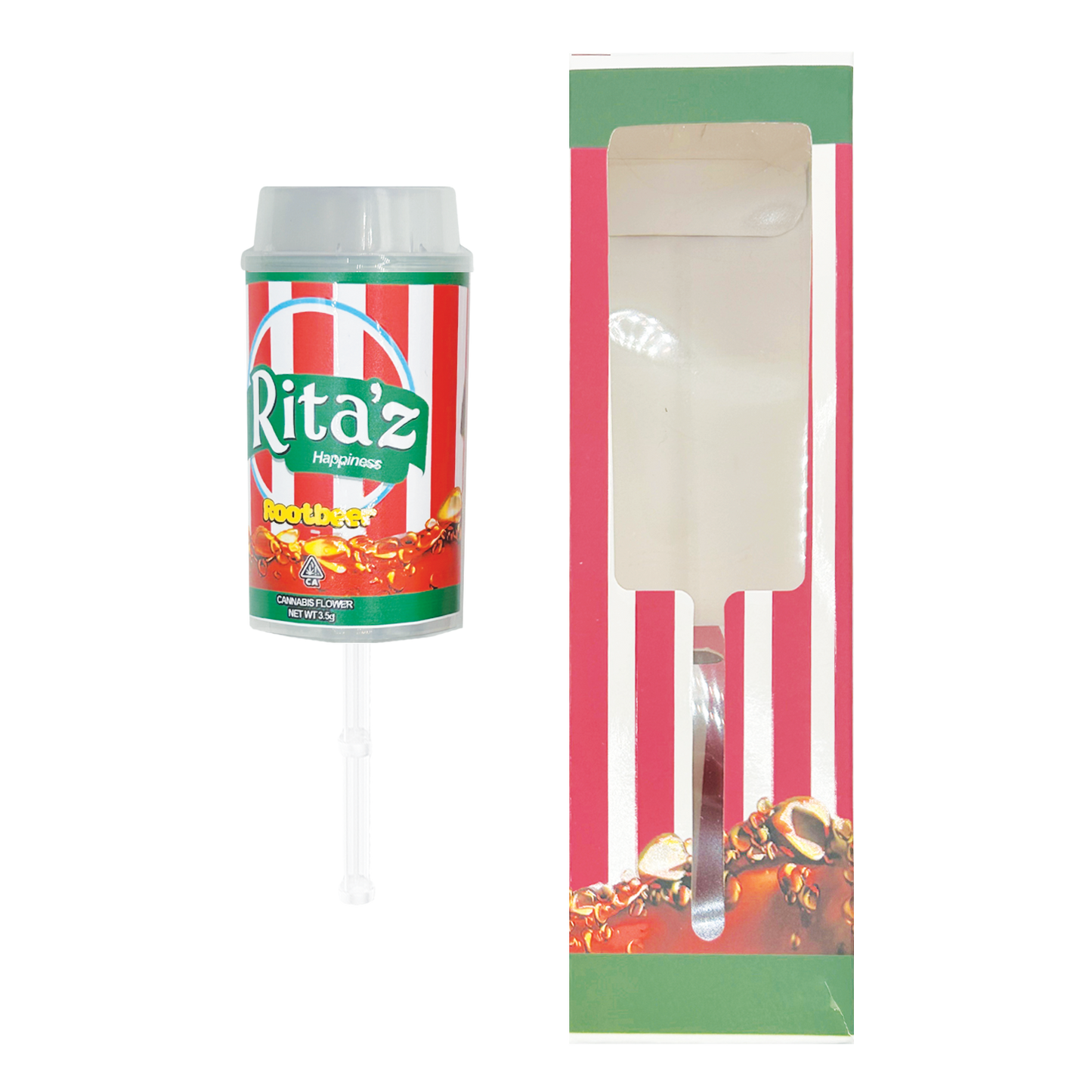 Ritas Rootbeer - Premade 3.5g Push Pop & Matching Box Combo