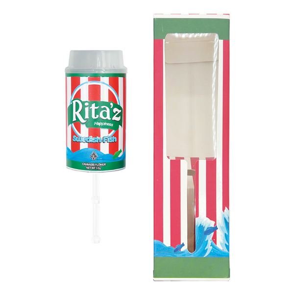 Ritas Swedish Fish - Premade 3.5g Push Pop & Matching Box Combo