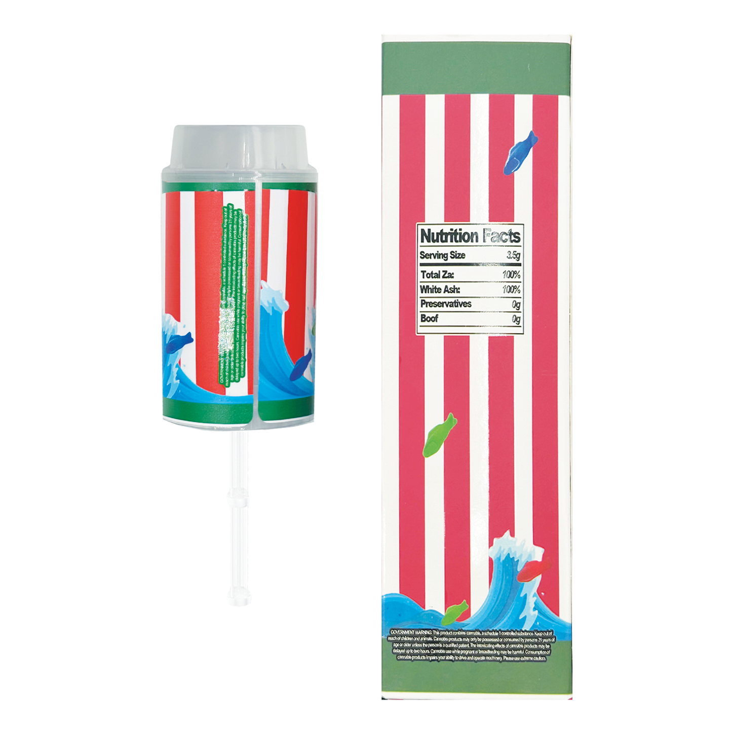 Ritas Swedish Fish - Premade 3.5g Push Pop & Matching Box Combo