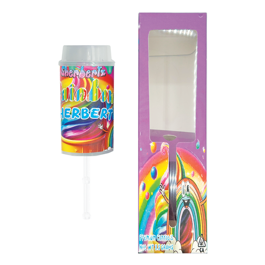 Sherbertz Rainbow Sherbert - Premade 3.5g Push Pop & Matching Box Combo