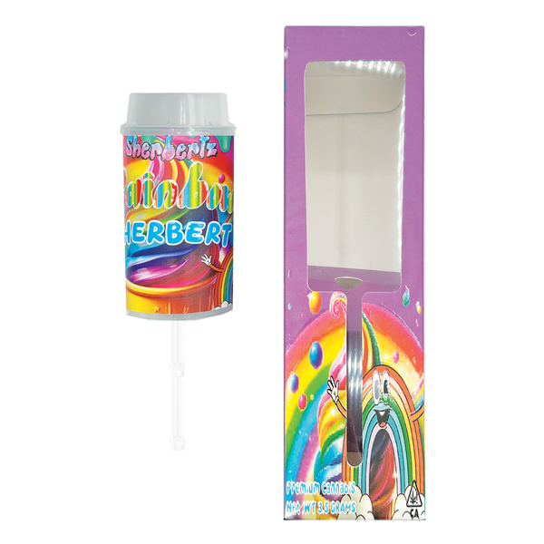 Sherbertz Rainbow Sherbert - Premade 3.5g Push Pop & Matching Box Combo