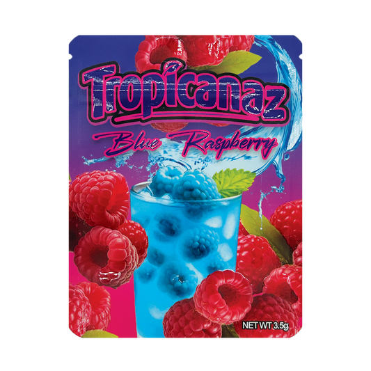 Tropicanaz Blue Raspberry – 3.5g Premade Mylar