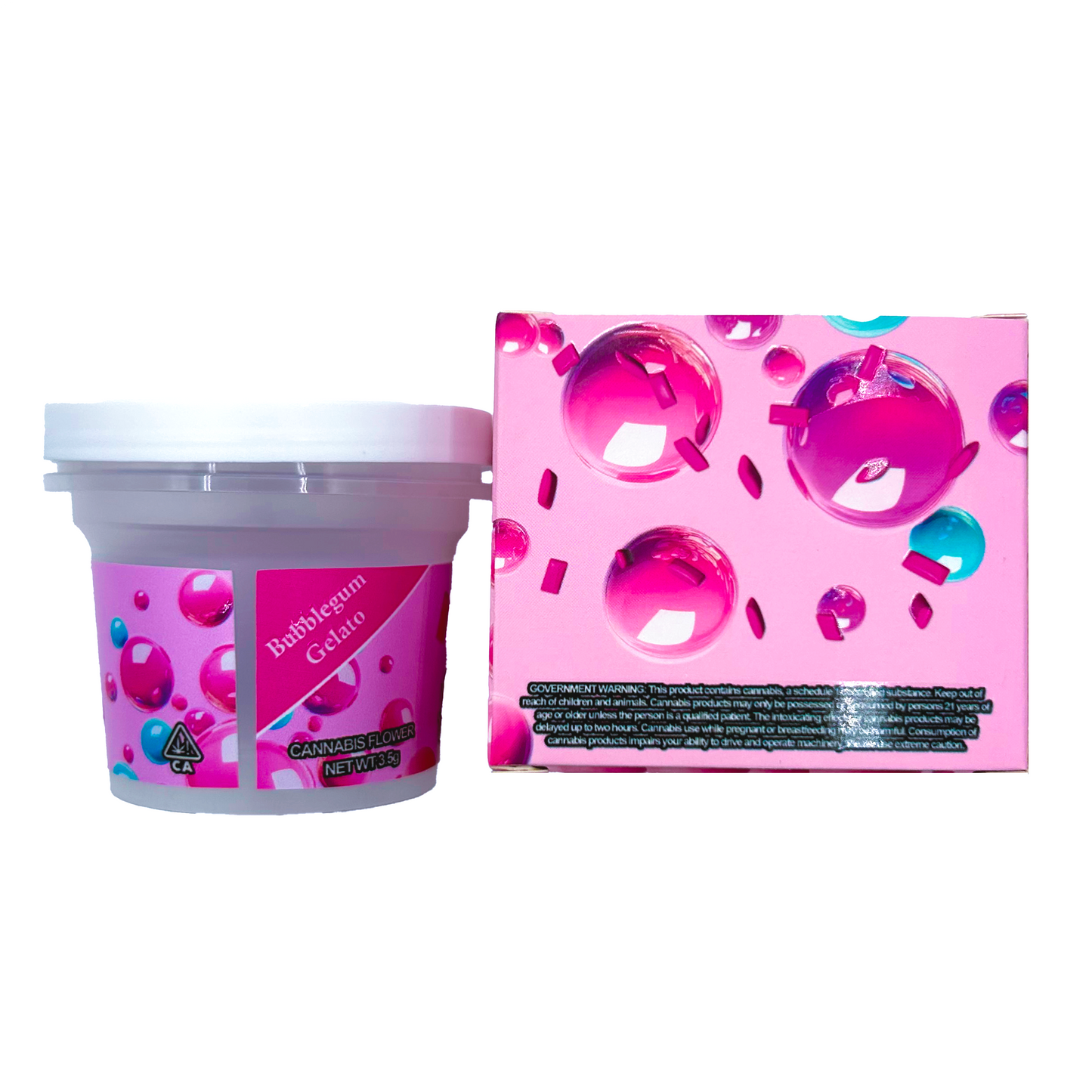 Tru Candy Bubblegum Gelato - Premade 3.5g–7g Ice Cream Pint & Matching Box Combo