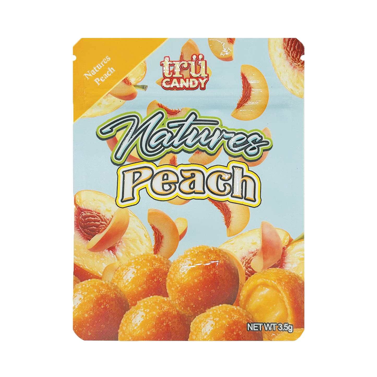 Tru Candy Natures Peach – 3.5g Premade Mylar