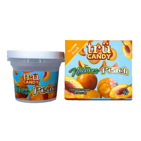 Tru Candy Natures Peach - Premade 3.5g–7g Ice Cream Pint & Matching Box Combo